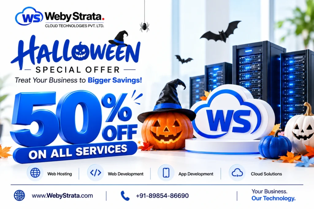 Halloween Web Hosting Offers 2026: Get Flat 50% Off All WebyStrata Services
