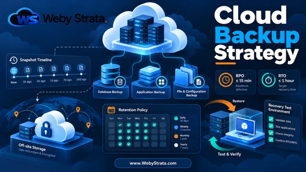 Cloud Hosting Backup Strategy: RPO, RTO, and Restore Testing Guide